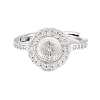 Brass Micro Pave Cubic Zirconia Adjustable Ring Components KK-CBAC351-01P-1