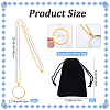 2Pcs Flat Round 5X Magnifying Glass Pendant Necklaces NJEW-SP0001-03G-2
