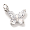 Rack Plating Brass Micro Pave CLear Cubic Zirconia Charms KK-Q814-04P-1