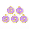 Golden Plated Alloy Enamel Charms X-ENAM-S118-10F-2