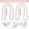 2Pcs 2 Styles Rainbow Macaron Color Resin Beaded Bag Straps DIY-WR0002-64-2