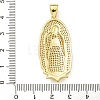 Virgin Mary Theme Rack Plating Brass Micro Pave Clear Cubic Zirconia Pendants KK-Z067-06G-06-3