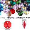 80Pcs 8 Colors Electroplate Glass Links Connectors EGLA-SC0001-29-2