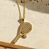 Sports Theme Brass Micro Pave Clear Cubic Zirconia Pendant Necklaces WG3884C-01-1