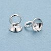 201 Stainless Steel Bead Cap Pendant Bails STAS-L244-27B-S-4