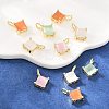Brass Cat Eye Pendants KK-C251-09C-G-5