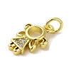 Brass Micro Pave Cubic Zirconia Charms KK-M283-18B-01-2