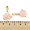 Rack Plating Alloy Enamel Whale European Dangle Charms FIND-B034-53G-01-3