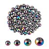 80Pcs 4 Style Rack Plating Rainbow Color 304 Stainless Steel Beads STAS-SZ0002-38-1