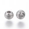 Tarnish Resistant 304 Stainless Steel Textured Beads STAS-P108-06P-2