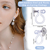 40Pcs 304 Stainless Steel & Plastic Clip-on Earring Findings STAS-BBC0003-35-2