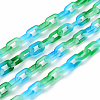 Two Tone Spray Painted Handmade Transparent Acrylic Cable Chains TACR-T022-02E-1