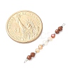 Faceted Round Natural Mixed Gemstone & Potato Natural Cultured Freshwater Pearl Beaded Connector Charms PALLOY-JF03532-5