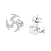 Windmill 304 Stainless Steel Stud Earrings for Women EJEW-Z017-06P-2