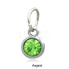 Platinum Plated Alloy Glass Rhinestone Charms PALLOY-TAC0016-B08-P-1