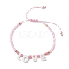 2Pcs Valentine's Day Dyed Natural White Jade Bead & Rose Quartz & TOHO Round Seed Beads Braided Bead Bracelets for Women BJEW-MZ00244-3