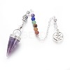 Chakra Jewelry Natural Amethyst Cone Dowsing Pendulums G-G771-E02-2