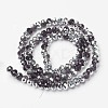 Electroplate Transparent Glass Beads Strands EGLA-A034-T3mm-M11-2
