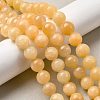 Natural Yellow Jade Bead Strands G-K121-01-14mm-2