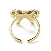 Brass Micro Pave Cubic Zirconia Open Cuff Ring RJEW-K256-58I-G-3