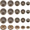 Olycraft 50Pcs 5 Style 4-Hole Brass Buttons BUTT-OC0001-19-1