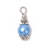 8Pcs Imitation Pearl Acrylic Pendants PALLOY-JF04220-02-3