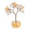 Natural Rose Quartz and Yellow Quartz Chips Tree of Life Decorations DJEW-B013-01H-1
