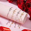 4Pcs 2 Colors Brass Chain Bracelet BJEW-GA00002-4