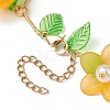 Acrylic Flower & Glass Pearl Charm Bracelets BJEW-JB10054-05-4