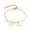Brass Crescent Moon Bracelets BJEW-JB05557-2