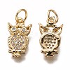 Brass Micro Pave Clear Cubic Zirconia Charms ZIRC-C020-45G-2