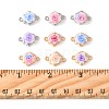 24Pcs 9 Colors Alloy & Resin Rose Flower Connector Charms FIND-FS0004-71-5