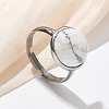Half Round Natural Howlite Finger Rings RJEW-M062-01P-20-1