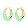 Colorful Double Spelling Crescent U-shaped Gold-plated Drip Glue Earrings PS7751-1-1