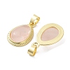 Natural Rose Quartz Pendants G-M405-05G-02-3