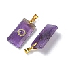 Natural Amethyst Faceted Pendants G-A298-01G-08-2