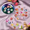 100Pcs Flower Printed Glass Cabochons GGLA-SZ0001-19-3