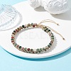 Natural Indian Agate Round Braided Bead Bracelets BJEW-JB09840-01-5