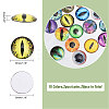 CHGCRAFT 30Pcs 15 Colors Luminous Self Adhesive Glass Eyes Cabochons DIY-CA0006-29-2