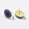 Natural Lapis Lazuli Stud Earring Findings RB-L031-20G-2