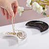 Ceramic Whiteware Moon Ring Holder DJEW-WH0011-34-3