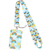 Plastic ID Card Sleeve with Polyester Lanyard Strap AJEW-WH20017-33F-1