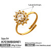 316L Stainless Steel Micro Pave Cubic Zirconia Cuff Open Rings for Women WGE3EE8-03-1