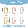 6Pcs 3 Colors Brass Screw Carabiner Lock Charms KK-UN0002-05-3