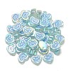 UV Plating Rainbow Iridescent Acrylic Enamel Beads X-OACR-G012-12-4