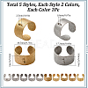 10Pcs 10 Styles 304 Stainless Steel Open Cuff Ring Components STAS-SC0009-07-2