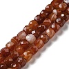 Natural Banded Agate/Striped Agate Beads Strands G-G005-B02-01-1