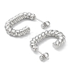 Non-Tarnish 304 Stainless Steel Oval Stud Earrings EJEW-K243-12P-2