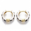 Brass Huggie Hoop Earrings EJEW-S209-05A-2