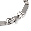 Tarnish Resistant 201 Stainless Steel Rectangle Link Chain Bracelets BJEW-B078-101P-3